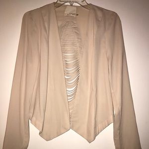 Blush open front blazer